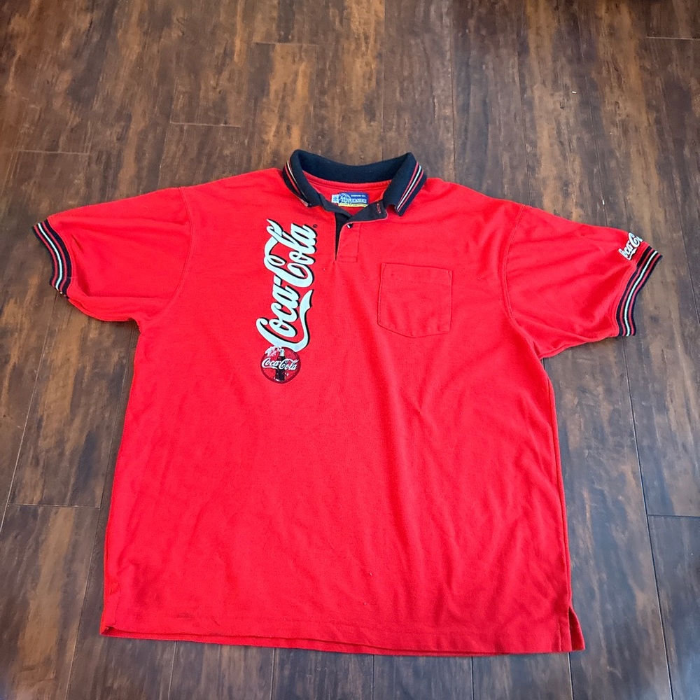 RARE Coca-Cola Red and Black Polo Shirt